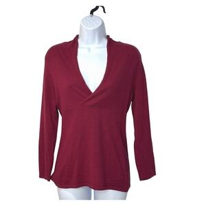 Banana Republic Y2K Babydoll Top Angora Blend Burgundy Holiday Women Medium Goth